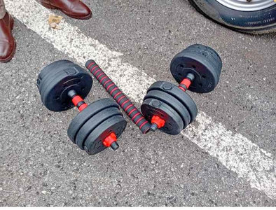 20kg Adjustable dumbells to barbell